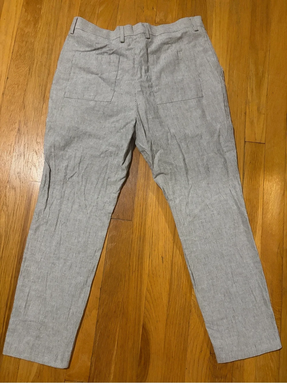 Express Men's Gray Pinstripe Dress Pants - Light Gray
